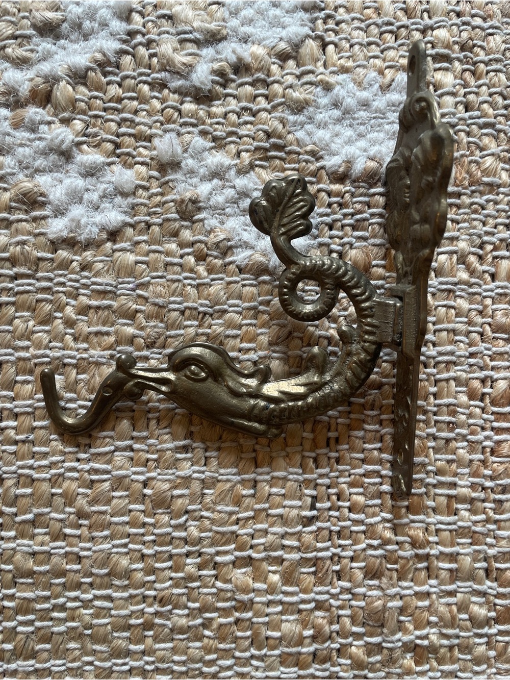 Vintage Ornamental Brass Wall Hook | Fish Dragon Faces